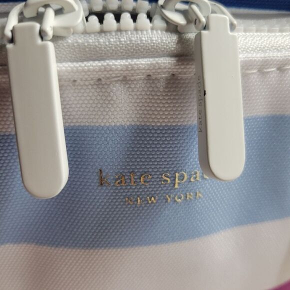 NEW KATE SPADE PICNIC COOLER INSULATED RAINBOW STRIPE WATER RESISTANT TRAVEL BAG - Picture 11 of 11